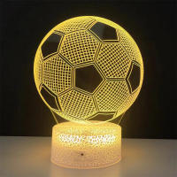 Lámpara De Mesa De Fútbol 3D Ilusión Luz Nocturna Para Niños Con Sensor Táctil Y Control Remoto Decoración Para Dormitorio Regalo - details 2