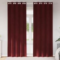 Cortinas Blackout de vidaXL con Ojales 2 pcs Rojo Vino Terciopelo - details 0