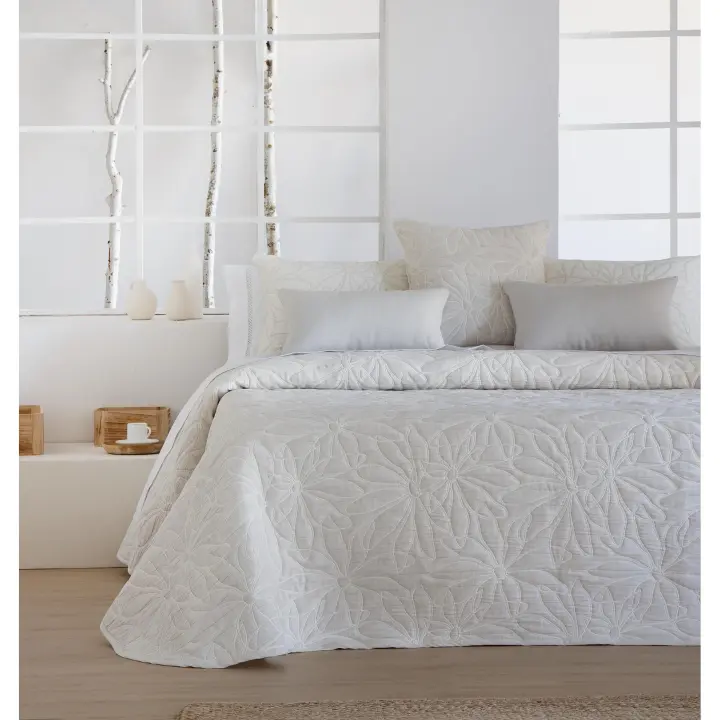 JVR - COLCHA TIPO 10 modelo NENUFAR - Tejido Jacquard Pique - Fabricado en España - Cama 90/105/135/150/160/180 - 1