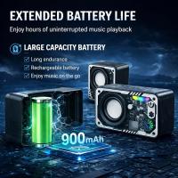 Altavoz Bluetooth Portátil 4W con Sonido Envolvente 3D y Luces LED RGB Sincronizadas con la Música, Impermeable IPX5, Bluetooth 5.3, Batería Recargable 6H, Ranura Tarjeta TF, Mini Altavoz Compacto para Playa, Viajes y Exterior – Negro - details 4