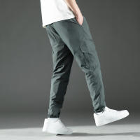 Pantalones De Cargo Para Hombre Con Cintura Media Y Diseño De Cordón Trousers Poliéster Adecuados Para Citas Y Escena Casual - details 8