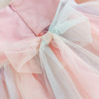 Vestido De Verano Para Bebé Con Pétalos Y Lazo En Malla Colorida Traje De Baño Para Niñas Con Mangas Cortas Estilo Cute - details 11