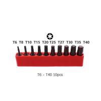 Juego De 10 Piezas De Cabezas De Tornillo Torx Hexagonales 1/4" Magnéticas S2 Aleación Para Destornillador Eléctrico T6-T40 Herramienta De Parafusado - details 6