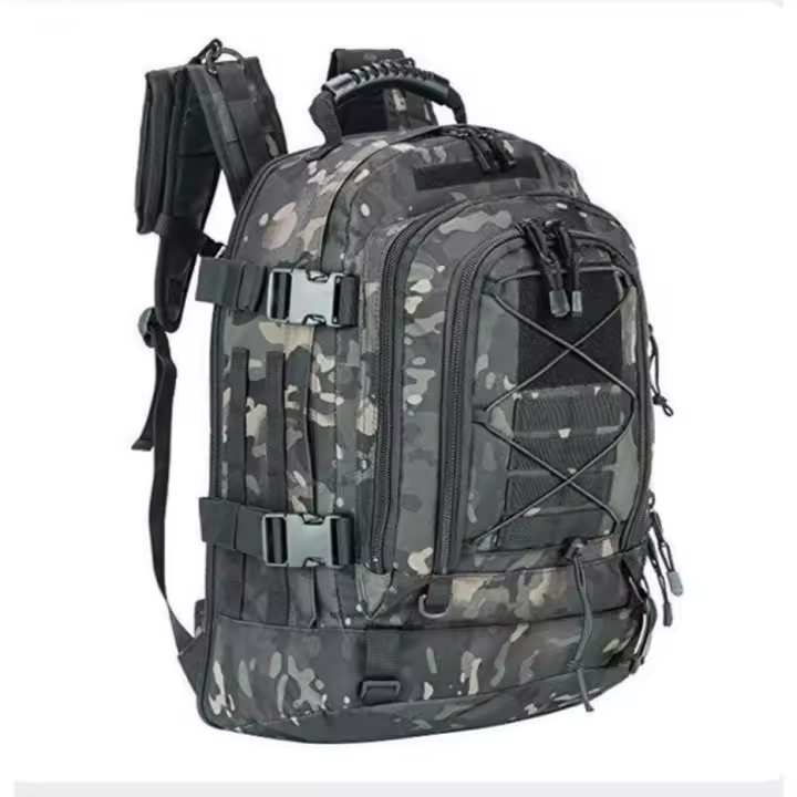 Mochila Militar 45L de Asalto Unisex Camuflaje - Ideal para Moto, Senderismo, Acampada,  Crossfit, Caza y Aire Libre. - 1