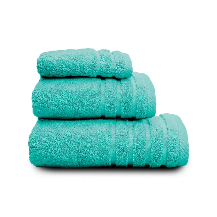 Juego Toallas Baño 500 Gr LISO - Rizo 100% Algodón - Pack 3 Piezas (Tocador+Lavabo+Ducha). Color Océano - Sedalinne - 1