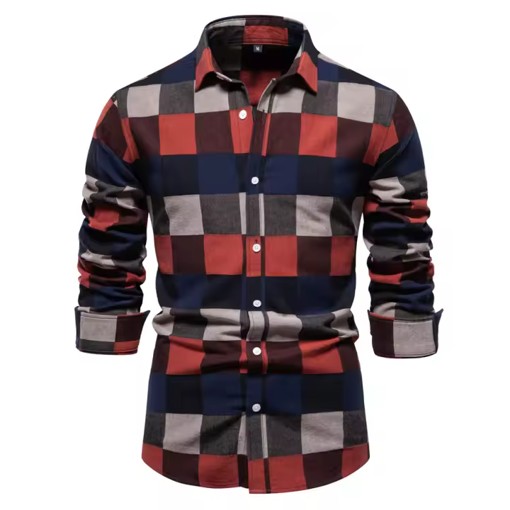Camisas básicas que combinan con todo para hombre, camisas de algodón de manga larga a rayas a la moda, tops para hombre, novedad de otoño - 1