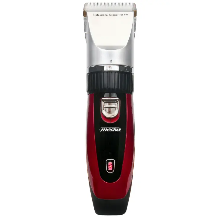 Mesko MS2847 Maquina Cortar Pelo Perro Cortapelos Profesional Animales, Gatos Mascotas, Bajo Ruido, 35W, Negro/Rojo - 1