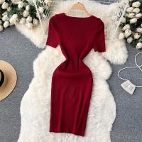 Vestido De Verano Con Diseño De Cadena Y Mangas Cortas Estilo Coreano Ajustado Para Mujer Vestido De Fiesta Mini De Cintura Alta Con Cierre Pullover - details 15