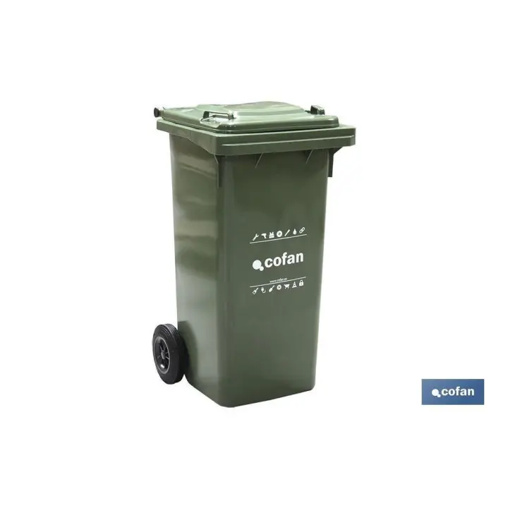 Contenedor 2 ruedas 120 litros color verde - 1