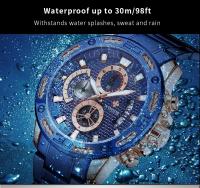 Reloj De Pulsera De Lujo Para Hombre WWOOR En Acero Inoxidable Y Oro Resistente Al Agua Y Shock Con Cronógrafo Y Luz Nocturna - details 4