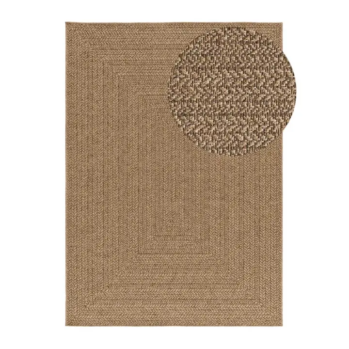 Alfombra de exterior efecto yute en Natural - ACRA 5001 | 80x150, 120x170, 160x230, 200x290 cm - 1