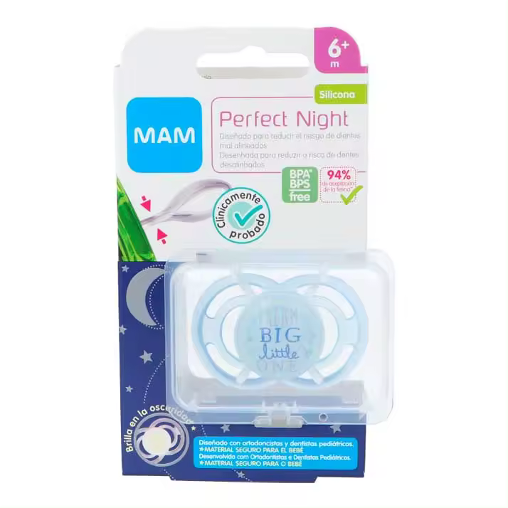 Mam Chupete Perfect Night 6+ Silicona 1Ud Azul - 1