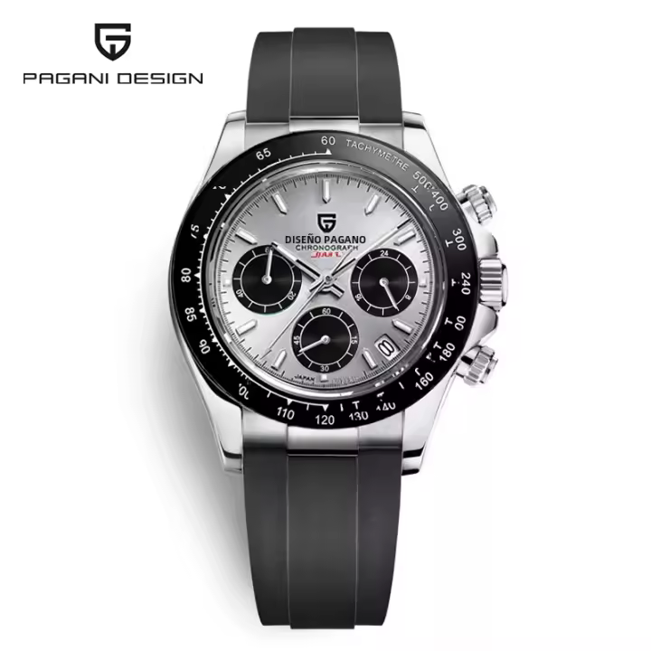 Reloj De Pulsera Deportivo De Lujo PAGANI DESIGN Para Hombres Resistente Al Agua Con Cronógrafo Y Fecha Caja De Cristal De Zafiro Reloj De Cuarzo - 1