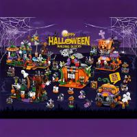 Bloques De Construcción Halloween 1328PCS Carruaje De Calabaza Casa De Fantasma Parque Modelo Juguetes DIY Para Niños Regalos Del Festival - details 4