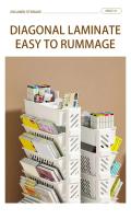 Estante De Libros Móvil De Piso Con Ruedas Gran Capacidad Multi-capa Para Estudio Estante De Almacenamiento De Ruedas Para Mesa - details 5