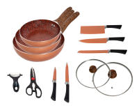 Juego de 3 Sartenes y 2 Tapas de Cobre | Apto para Horno - details 1
