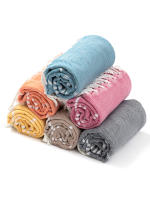 Toalla De Playa Turca De Algodón 90x180CM Absorbente Suave Para Viaje Portátil Sauna Spa Gimnasio Fitness Con Borlas Toalla De Baño - details 6