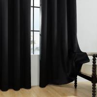 Cortina De Negocios 1Pc Color Sólido Negro Bloqueo De Luz Para Dormitorio Cocina Sala De Estar Decoración De Habitaciones - details 24