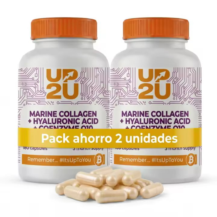 Pack 2x Colágeno Marino Hidrolizado con Ácido Hialurónico, Coenzima Q10, Zinc y Vitamina C – 360 Cápsulas - 6 meses de uso - 1