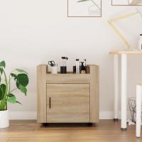 vidaXL Carrito de escritorio madera contrachapada 60x45x60 cm en color Negro/Gris sonoma/Roble Sonoma y más | estructura resistente ideal para salón dormitorio o estudio - details 2