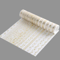 Set De 12 Rolls De Cinta De Washi Con Estampado De Plantas Y Flores Doradas Cinta Adhesiva Decorativa De Oro Para DIY Stickers Scrapbooking Y Papelería - details 4