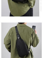 Bolso De Hombro Para Hombre Casual Impermeable Y Resistente Al Desgaste Con USB Recargable Y Compartment Interior Bolsa De Pecho - details 16