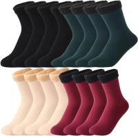 Calcetines De Veludo Grueso Para Invierno 1-5 Pares Calcetines Térmicos De Piso Para Mujer Y Hombre Color Sólido Calcetines De Cashmere - details 4