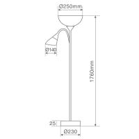 LILI HOME Lámpara de Pie Serie Nawis 1760 mm con Doble Luz E27 y E14. Su cuello orientable te permite ajustar la posición y la distancia de la luz según tus necesidades. Además, incluye bombillas y un interruptor con botones independientes para mayor como - details 5