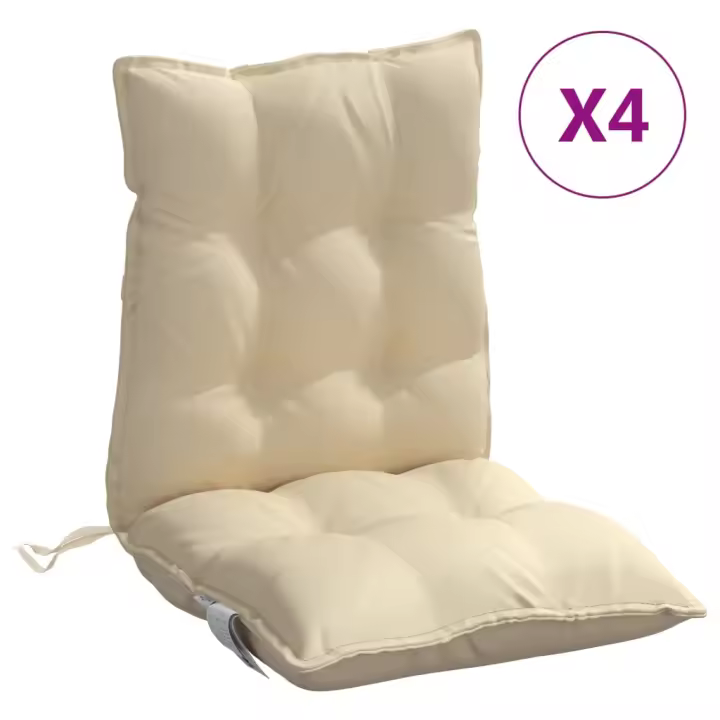 Fundas para Silla con respaldo Bajo 4 UDS Oxford de lona beige - 1