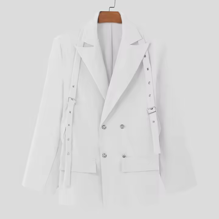 Incuerpo Chaqueta De Hombre Estilo Coreano Casual Manga Larga Solida Con Bolsillo Botones Vintage Ropa Masculina Ajustada - 1