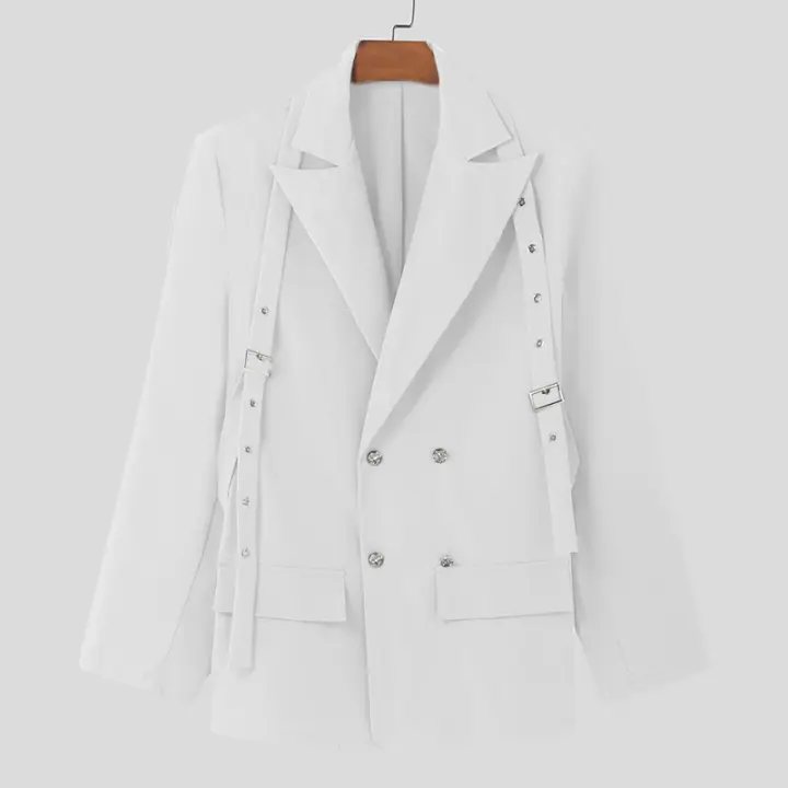 Incuerpo Chaqueta De Hombre Estilo Coreano Casual Manga Larga Solida Con Bolsillo Botones Vintage Ropa Masculina Ajustada - 1