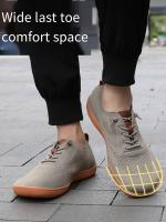 Zapatos De Entrenamiento Para Hombre Minimalista Y Cuero Genuino Suela Dispersa Y Ample Toe Cierre Elástico Material De La Suela De Goma - details 3