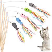 Juguete Interactivo Para Gatos Fashion Cat Wand Toy Palillo De Madera Natural Telescopio Elástico Para Gatos Internos Juguete De Moler Dientes - details 7