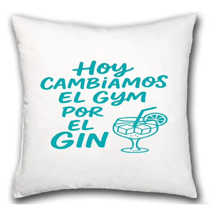 MERCHANDMANIA Cojín frase graciosa hoy cambiamos el gyn por el gin hogar comodo cussion - 1