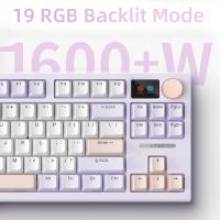 Langtu Teclado Mecánico LT84 RGB Triple Way (2,4G/Bluetooth/Cable)-Teclas Hot-Swap, Diseño Compacto 75%, Perfil OEM y Estructura Gasket, Compatible con PC/Mac; para Oficina/jugadores (Morado) - details 5