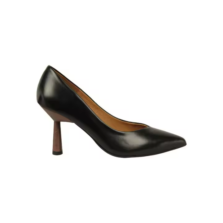 zapato salon con tacon geometrico efecto madera de 7cm - 1