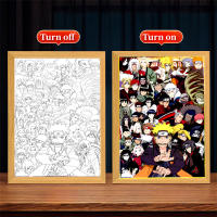 Marco De Fotos Para Pintura Con Figura De Anime Naruto Sasuke Gaara Luz LED Nocturna Decoración Para Dormitorio Regalo De Navidad Lámpara De La Luna - details 18