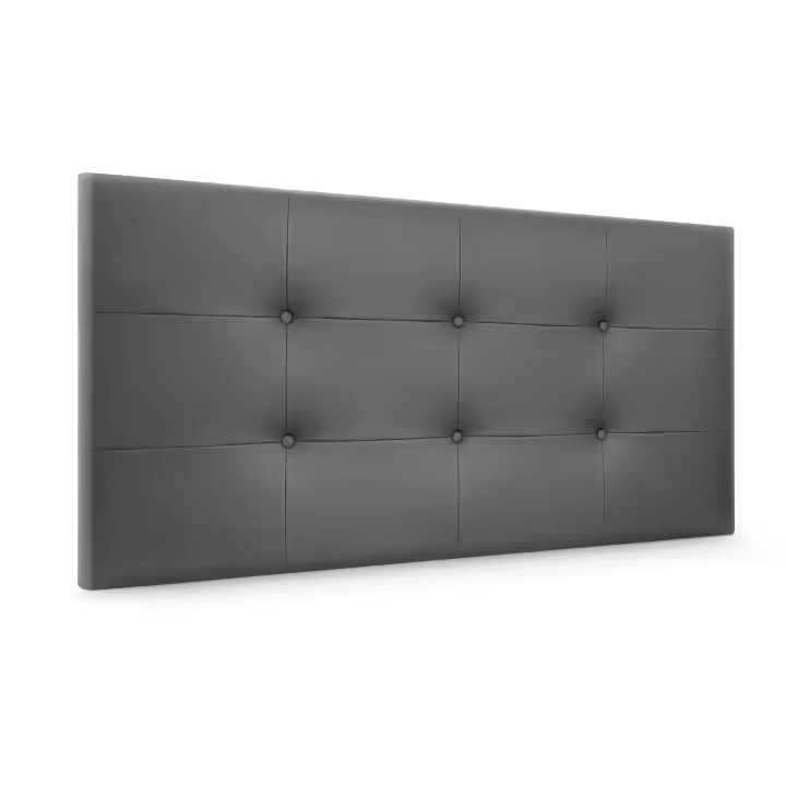DHOME Cabecero Capitone Tapizado Polipiel o Tela Acualine con 8cm de Grosor Cabezales de Cama Acolchado Capitoné Cabeceros de Cama (Gris Polipiel) - 1