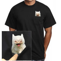 Camiseta De Algodón HX Con Diseño De Animales Y Bolsillo En El Pecho Para Hombres Estilo Casual Manga Corta Para Verano - details 2