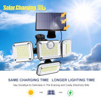 Luces Solares Exteriores Con Sensor De Movimiento 4 Cabezas Luz De Pared Remota Impermeable Para Iluminación De Callejeras Patio Jardín Garage - details 6