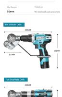 Kit De Corte De Hojas De Metal Con Cortador De Acero Y Titanio Para Taladro Eléctrico Herramienta De Adaptador Y Punzón Fila De Hojas Sujeta Con Plástico - details 12