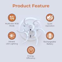 Lámpara De Mesa En Forma De Medusa LED RGB Recargable Por USB Con Base Para Decoración De Habitaciones Luz Nocturna Ajustable Moderna - details 3