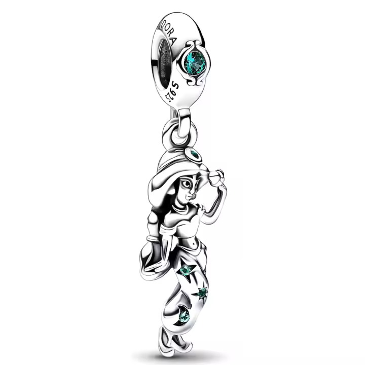 Pandora Charm de Colgante en Plata de Ley Serie Disney, "Aladdin" Princesa Jasmine 792343C01，Incluye Caja Original - 1