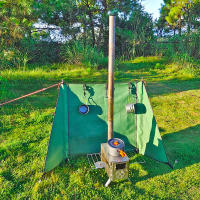 Escudo De Viento Para Estufa De Camping Pantalla De Viento Para BBQ Al Aire Libre Equipo De Camping Resistente Al Viento Herramienta De Cocina Para Madera De Fuego - details 13