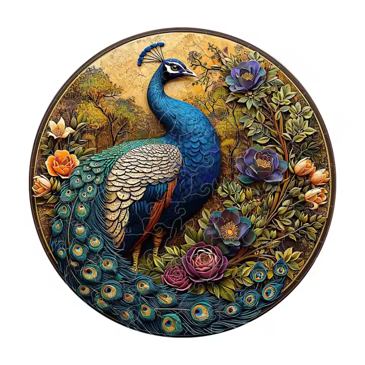 Rompecabezas De Madera En Forma De Peacock Juego Interactivo Familiar Para Adultos Y Jóvenes Puzzle Irregulares Únicos Regalo Personalizado - 1