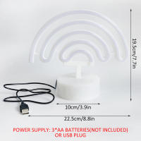 Lámpara De Neón LED Arcoíris Con Soporte Y Base Iluminación Nocturna Colorida Alimentada Por Batería O USB Decorativa Para Hogar - details 2