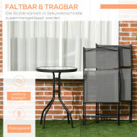 Juego de muebles de Jardín 1 Mesa y 2 Sillas, Juego de Jardín en Maple Gris - details 3
