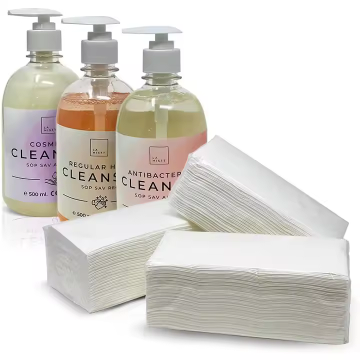 PILBELLES Pack Toallas de Papel Secamanos ZigZag 3000 unidades + Jabón de Manos Líquido 500ml - 1