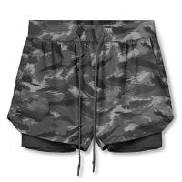 Shorts De Correr Para Hombres 2 En 1 Doble Capa Secado Rápido Deporte Fitness Short De Entrenamiento Camuflaje Talla M-3XL - details 45