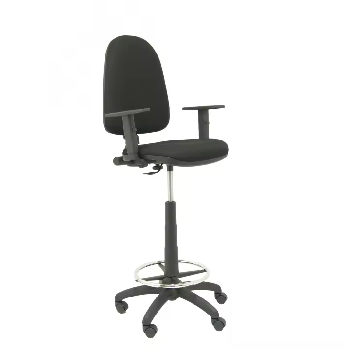 Taburete De Oficina Ayna Bali Negro Con Brazos Regulables - 1